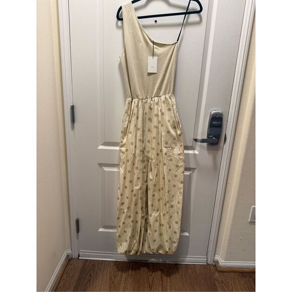 SWF One Shoulder Polka Dot Balloon Hem Maxi Dress vacation Cocktail size S NWT - Picture 5 of 6